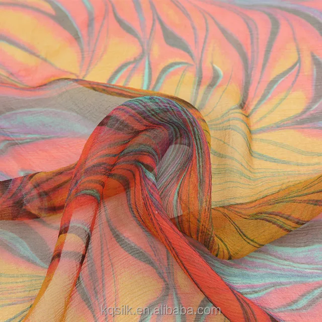 
Printed 100% Silk Crepe Georgette with flames pattern 