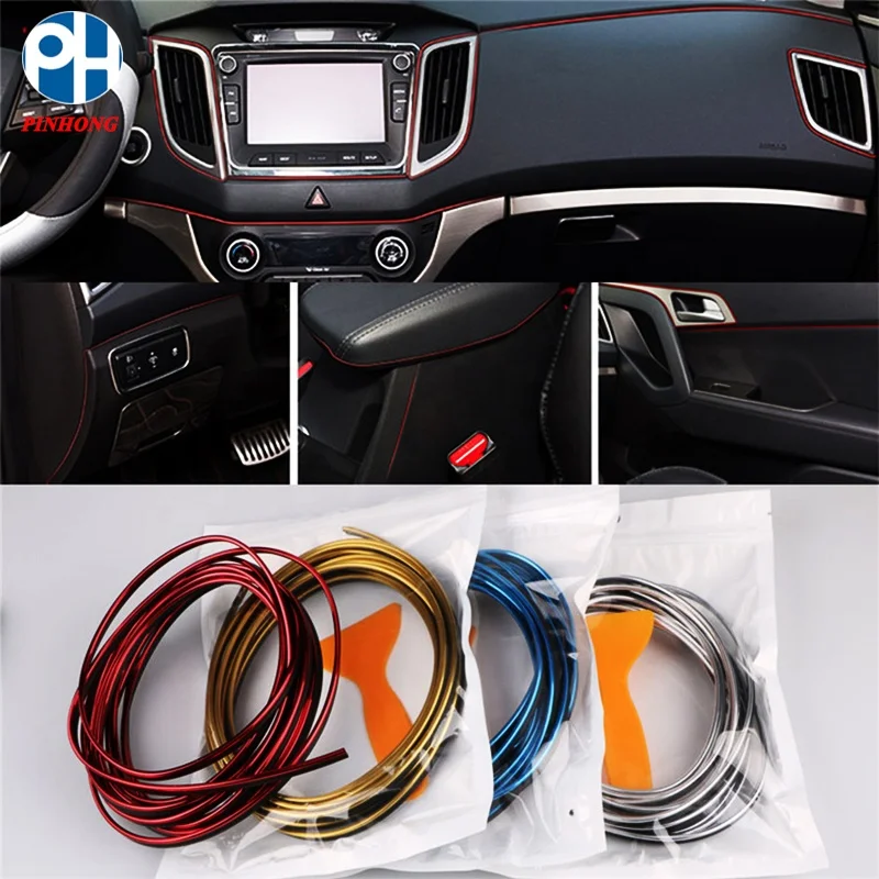 5M Car Van InteriorRed Point Edge Gap Door Panel Accessories Molding Line