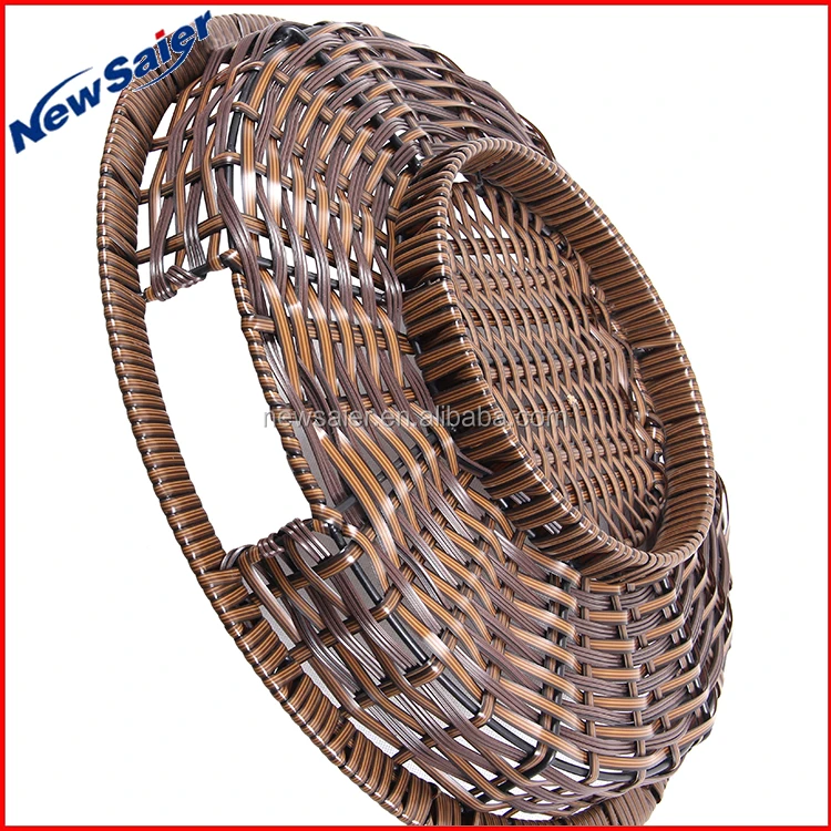 ЕС сертификации поддерживается черный pe ротанга hangging корзина/цветочный горшок w/pvc