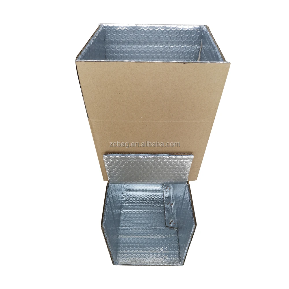 Standard Corrugated Carton Strong Durable Reusable Aluminum Foil Bubble Lined Heat Insulated Box 2kg Fruit Packaging Shipping