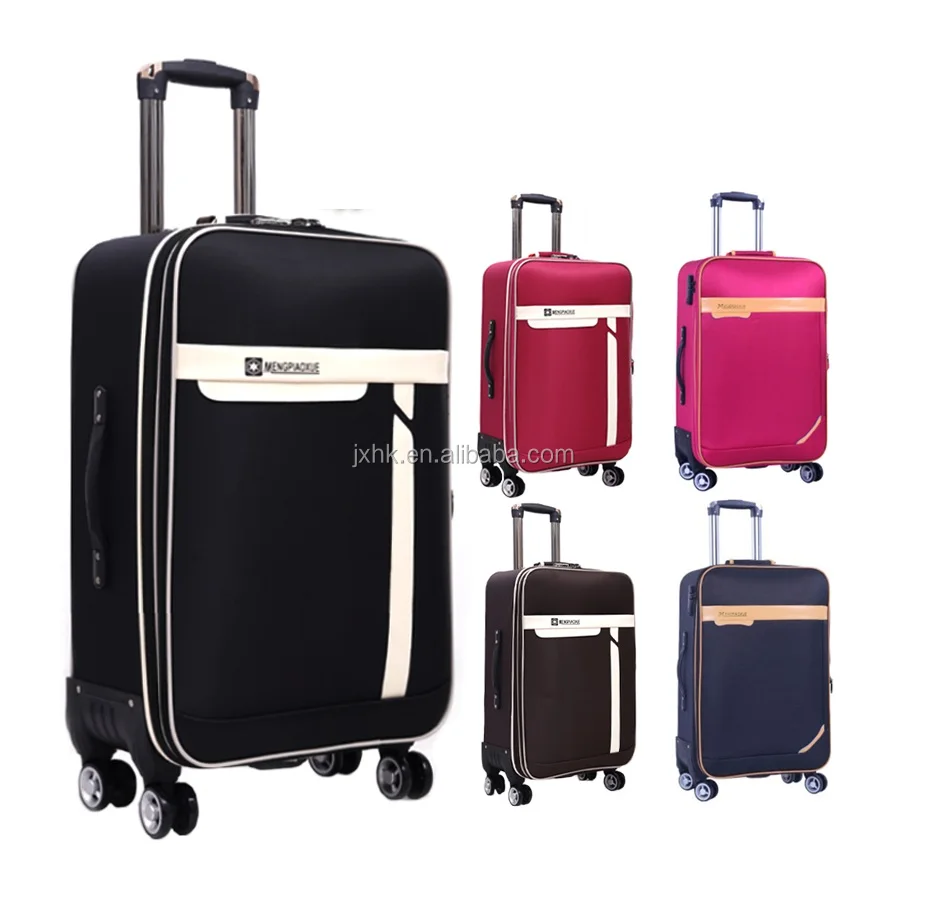 Long Distance Travel Luggage Bags Hand Trolley Suitcase Set Carry On Fabric Luggage Soft Case