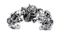 Azone statement jewelry stainless steel skull  cuff  bangle punk style bangle men