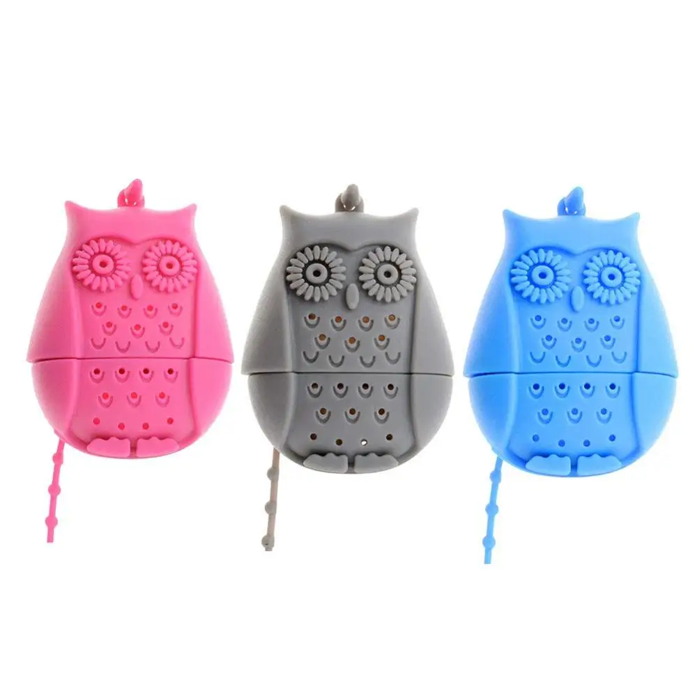 Reusable Cute Animal Shape Tea Infusers Silicone Owl Tea Infusers Strainers
