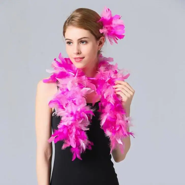Feather boa Decorative Stole Black Ostrich Feather Boa 12 plys Fluffy Boas Ostrich Feathers for Performance Wedding Party Dress