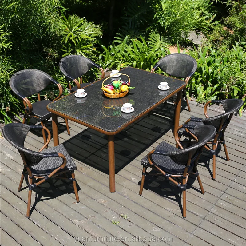 leisure ways outdoor aluminum chair and table restaurant coffee salon chair set