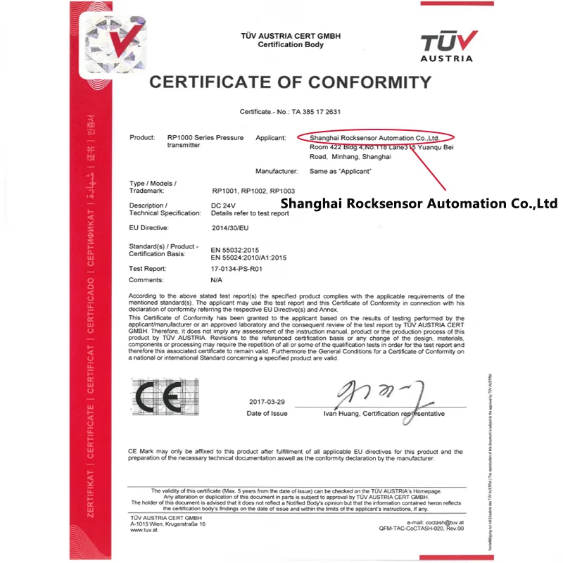 High accuracy explosion proof certificates pressure transmitter with Hart for 2inch pipe