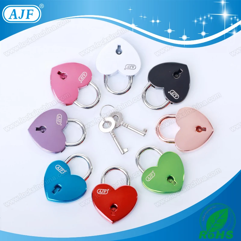 AJF 2016 TUV TEST passed, new popular small colorful wishes love heart lock