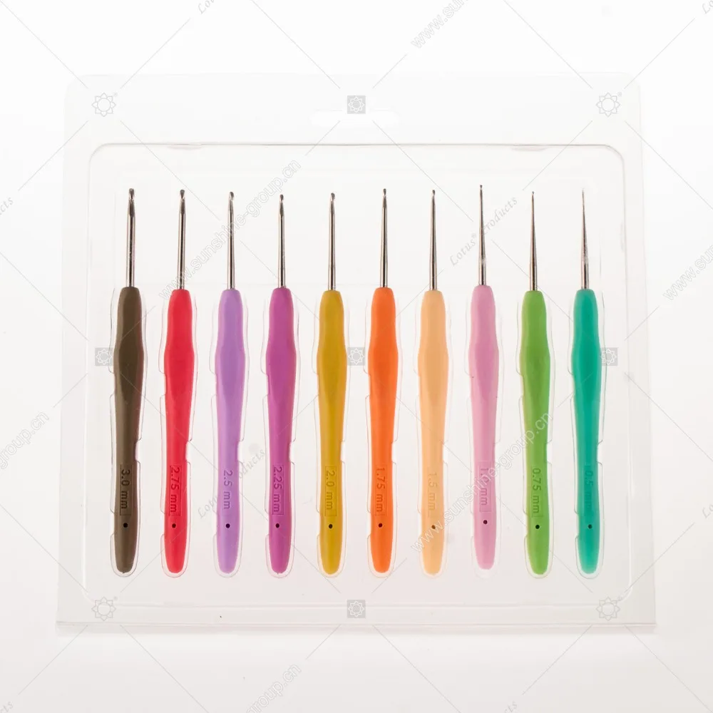 Wholesale Size Metal Hook Crochet Template Kit TPR Aluminum Knitting Needles Sets