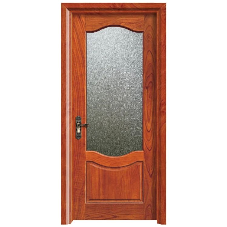 Latest Model Wooden Interior Entrance Swinging Glass Entry Kitchen Door Design