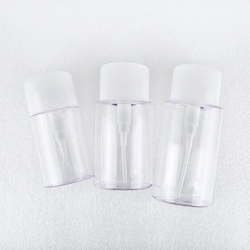 Empty Clear Nail Polish Remover Bottle Eye Makeup Remover Bottle Pump Recycle PETG Plastic Bottles 150ml
