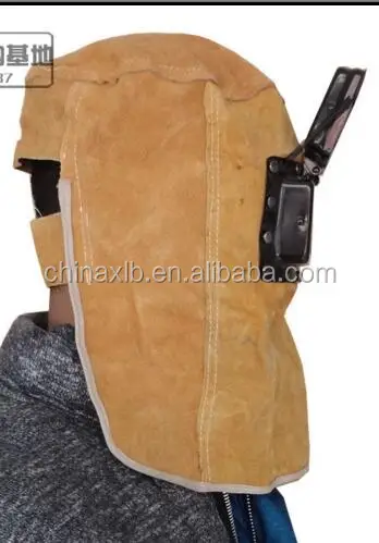 Welding mask / welding cap / burn pure leather welder shawl hat