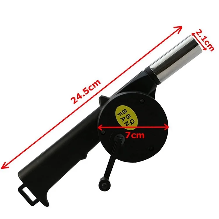 Black Stainless steel BBQ Fan BBQ Blowers with plastic handle