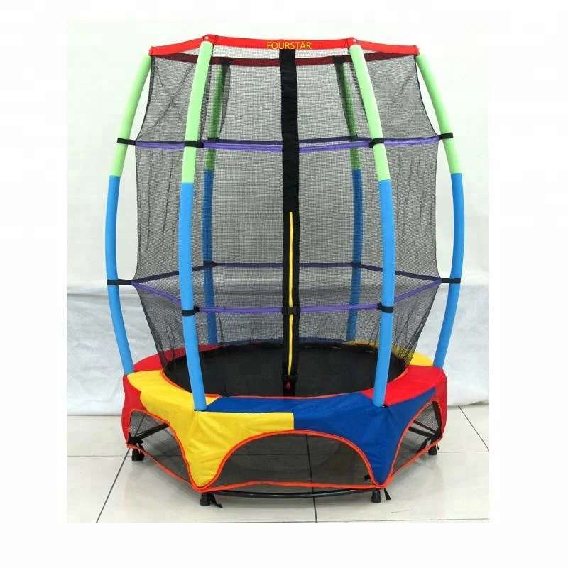 PVC pad indoor adjustable jumpflex trampoline with safety net