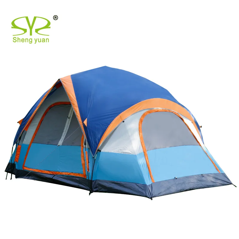 6-8Person двойной слой четыре двери всплывающие мгновенный Автоматическая Кемпинг Семейная палатки открытый
