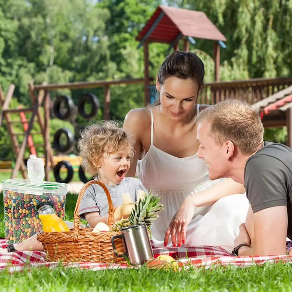 Stackable Large Kitchen Plastic Dry Cereal Food Storage Containers with Colorful Lids
