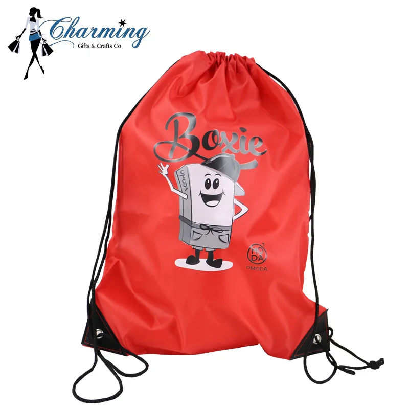 cheap custom gym bag 190T polyester drawstring bags
