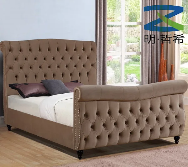 Современные мягкие Роскошные полноразмерные деревянные двойные кровати королевского размера