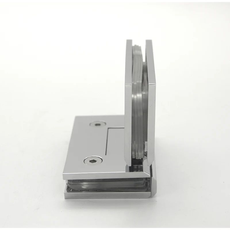 90 degree double glasses soft closing bathroom door glass hinge