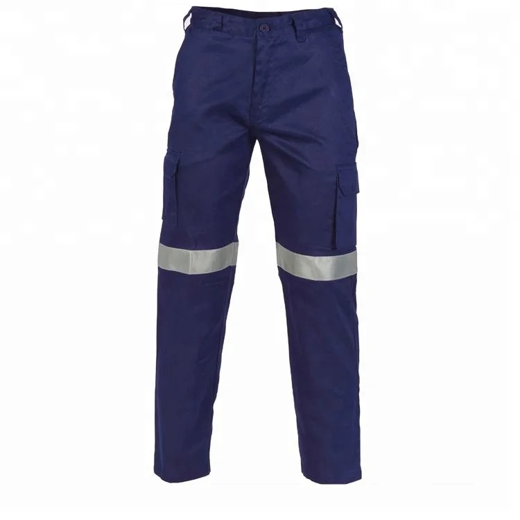 Navy blue men latest design cotton pants garden work pants cargo pants