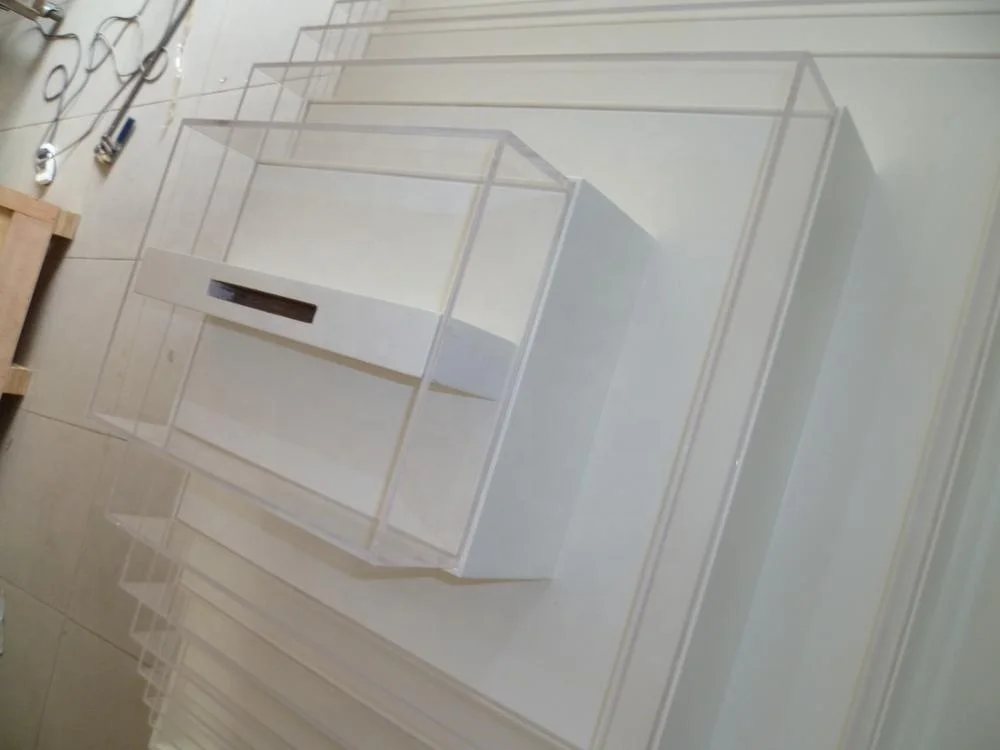 Besboke Pyramid Chinese Substitute Table Retail Shop White Corian Display Cabinet