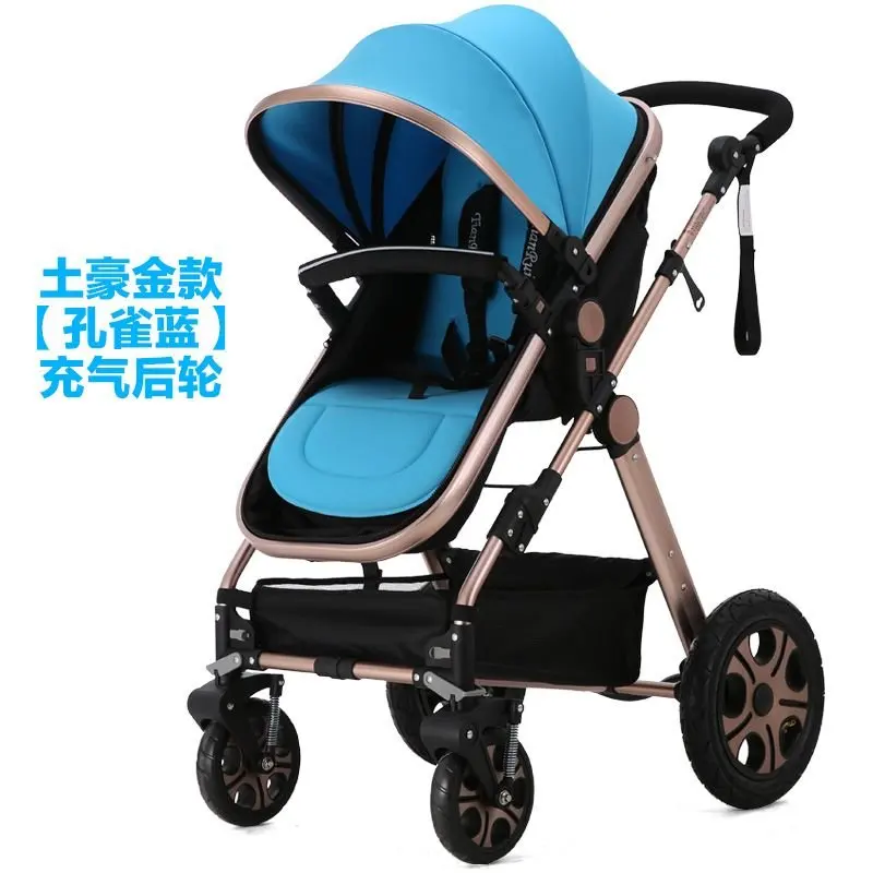 2019 Aluminum Eco-friendly leather cover en1888 Travel Luxury baby stroller 3 in 1 for 0-3Year baby