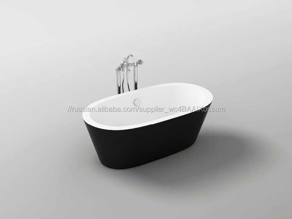 Дешевые Черный Отдельно Стоящая Ванна Акриловая