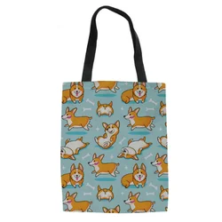 BSCI Certified Factory Corgis Printing Canvas Tote Bag Wholesale