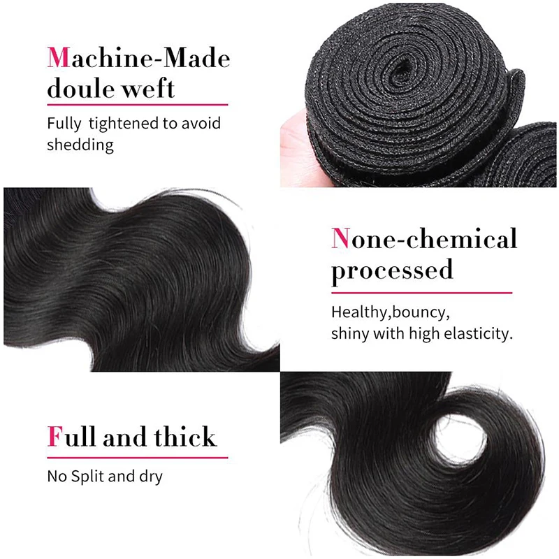Wholesale brazilian  hair bundles body wave weft in stock hair high quality human hair extension for sale