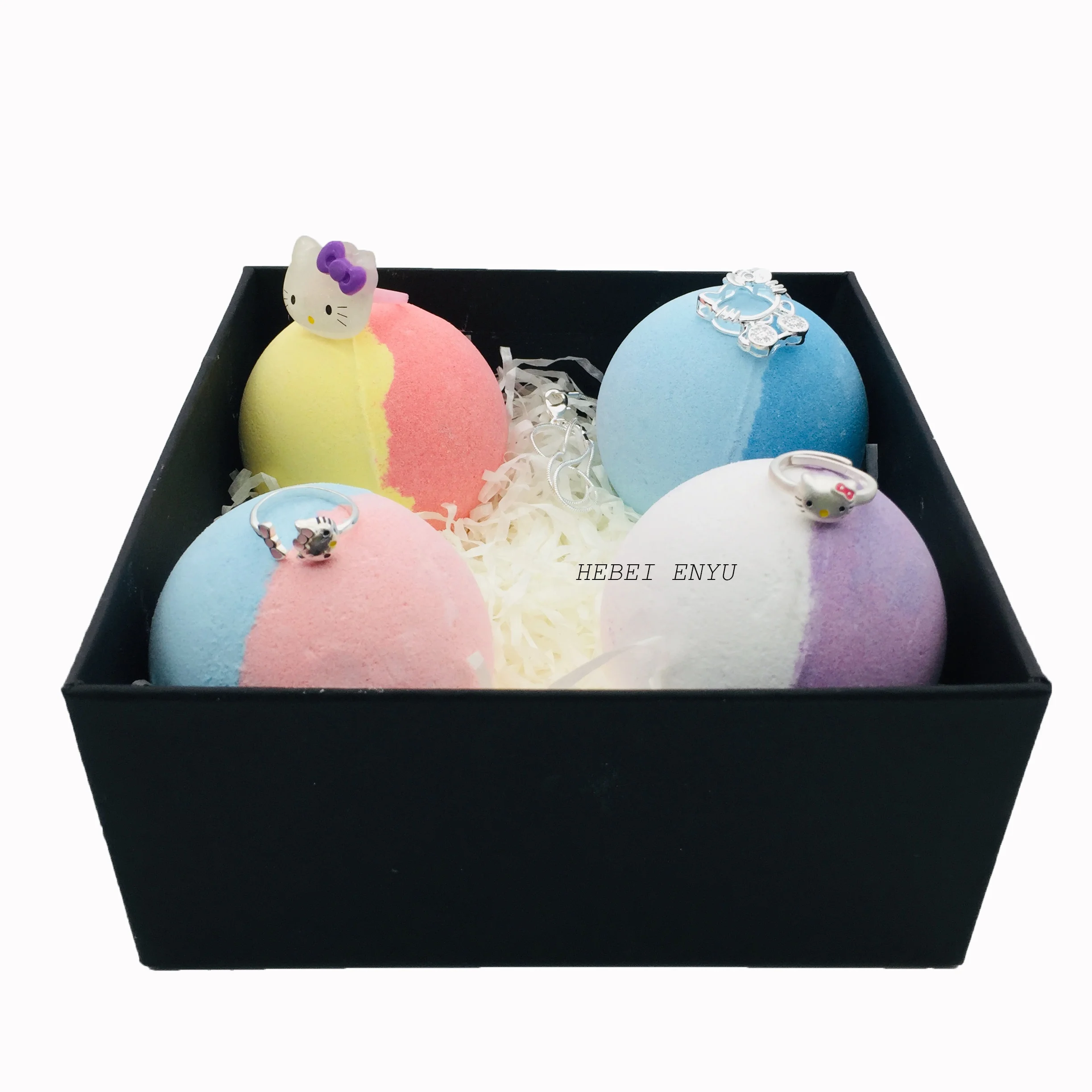 Bath Bombs with Birthstone Necklace or Ring Inside Beautiful Gift Sets