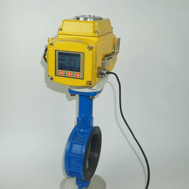 electric wafer type ductile iron  wafer butterfly valve