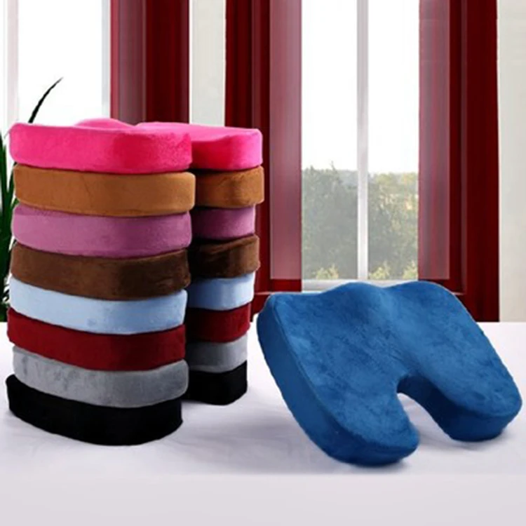 2022 Custom Printing Chair Massage Seat Cushion Memory Foam Funny Ergonomics Velvet Cushion Cover Gel Travel Office Seat Cushion