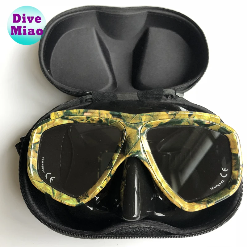 
Professional Custom SCUBA Mask Soft Silicone Frame Plastic Freediving Snorkel Mask With Dive Mask Case 