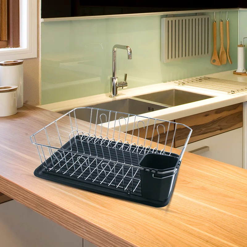 Kitchen Drying Dish Rack Plates Bowl Cup Storage Organizer Holder Tray Tableware Shelf Single Layer Organizar  Cabinet Basket