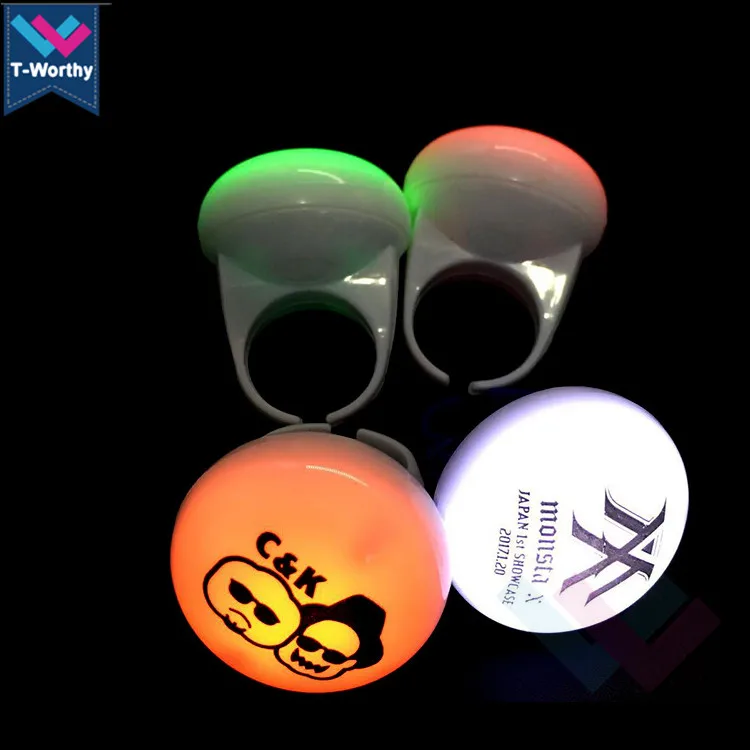 Halloween Promotional Light Up Rings LOGO Printing Flashing LED Finger Ring