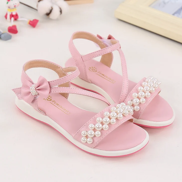 
YY10243S Children pearls design sandal wholesale kids summer princess sandals for girls 