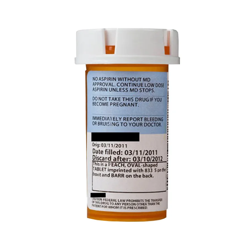 High quality safety custom pharmacy bottle labels sticker