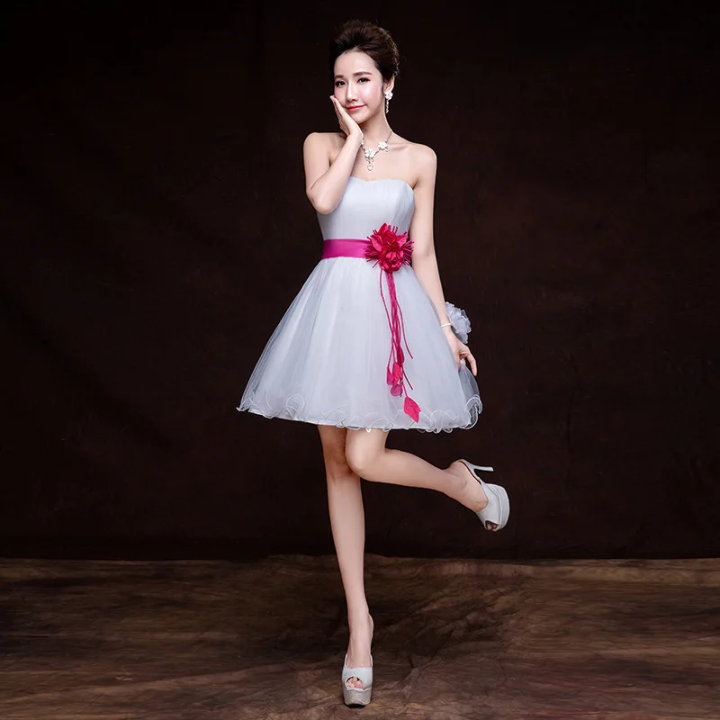 ZH1119L модное Тюлевое платье на бретельках для выпускного вечера серое короткое Пышное Платье для подружек невесты