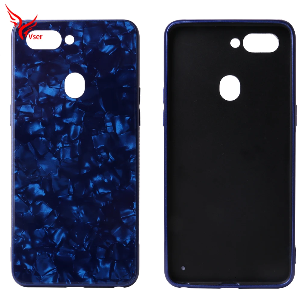 Custom Cameo Pattern Tempered Glass Back Cover Mobile Phone Case for Oppo R15
