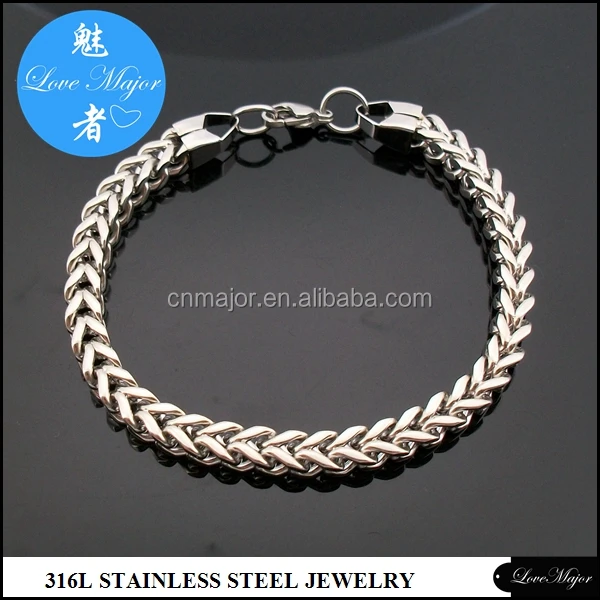 Italian men Stainless Steel Franco Cuban Box Chain Link Bracelets 6mm