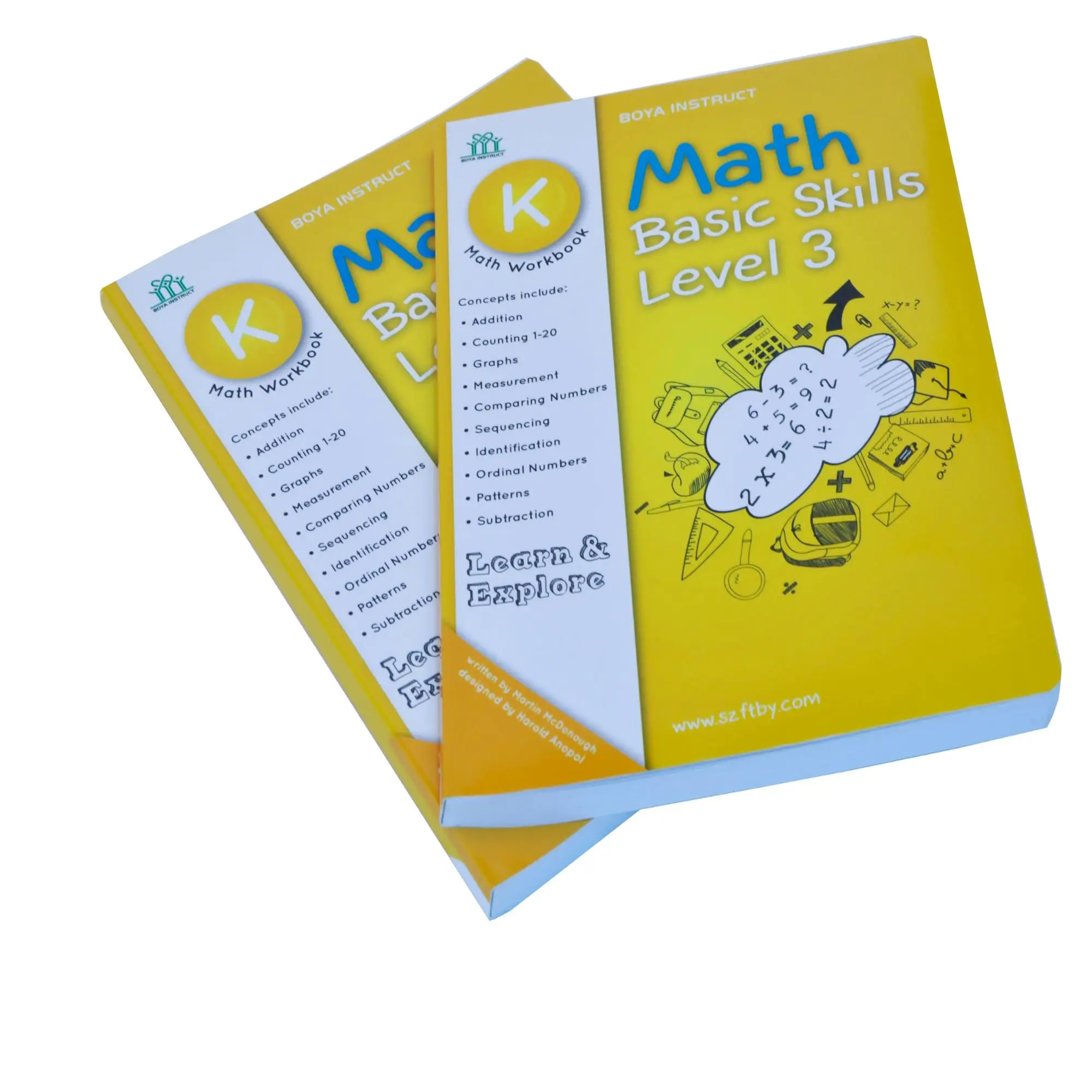 School textbooks math printed wholesale custom paperback  perfect bound book printing service