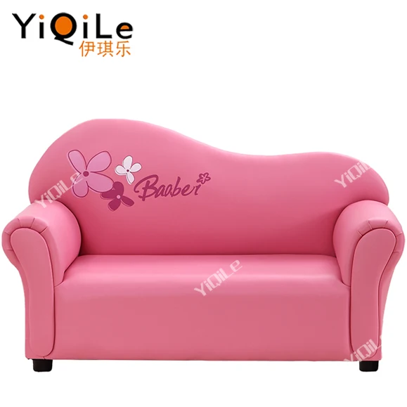 Pink single curved sofa preschool furniture kindergarten sofa for kids