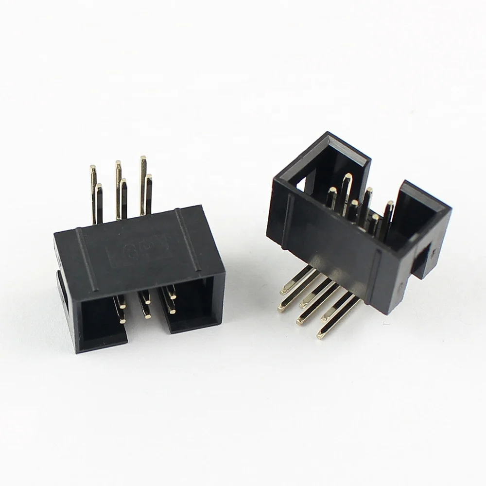 customize design Box header connector pitch 2.54mm 2x3 position 6 pin right angle SMD for pcb board welding soldering UL94V-0 Au