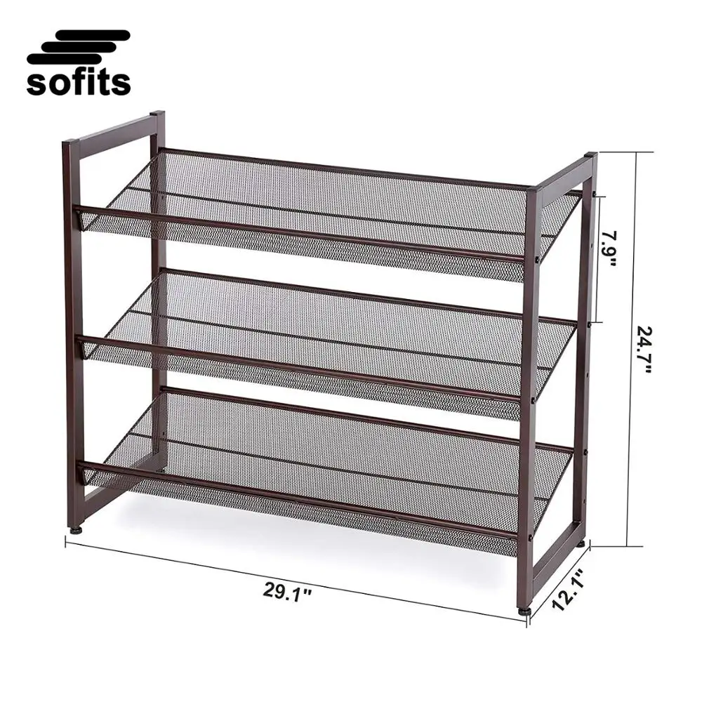 Stackable Metal Shoe Rack for Closet Bedroom Entryway