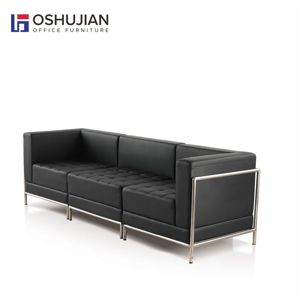 Classical design cheap waiting area sofa with PU cover