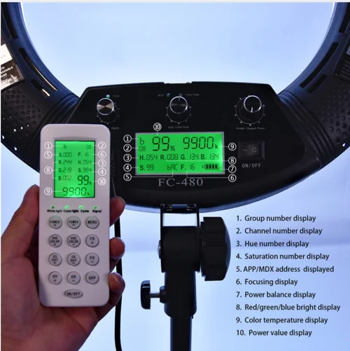 100% новый и высококачественный светодиодный кольцевой светильник Yidoblo FC-480, Яркий кольцевой светильник с регулируемой яркостью