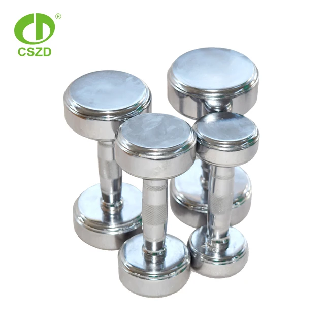 Factory Wholesale Custom Logo Cast Iron dumbbells steel chrome dumbbell for home gym exercise  fitness