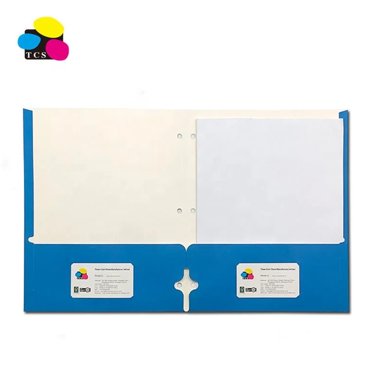 High Quality Cheap ECO-Friendly Lehui100pcs/PDQ  Letter Size  Assorted Color Two Pockets Paper File Folder