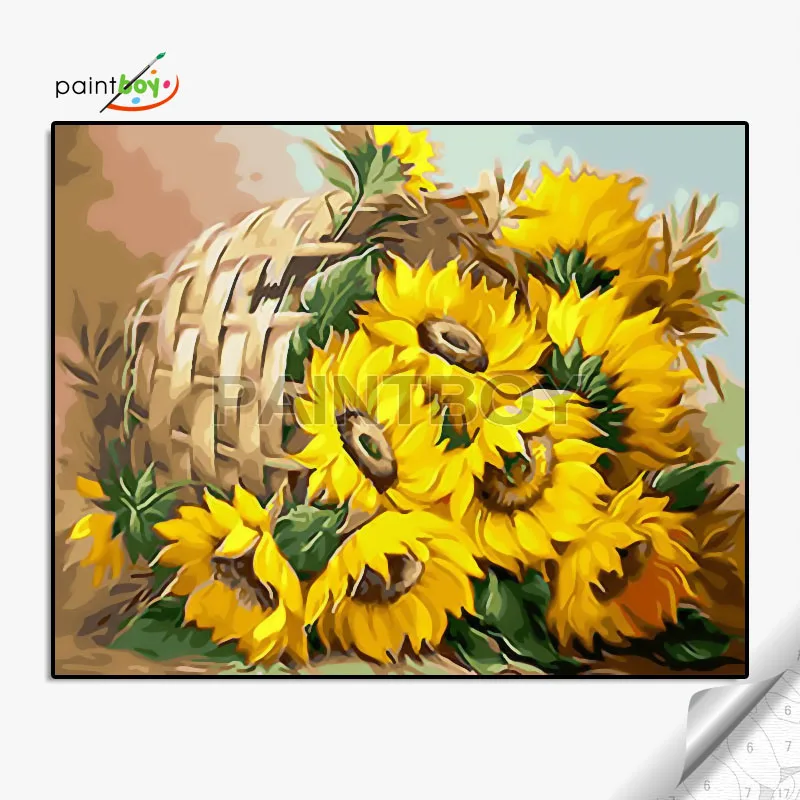 GX8451-40*50 canvas flower oil painting by numbers of flower picture