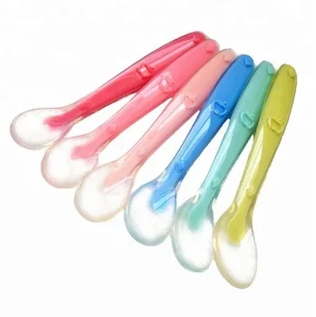 Amazon Hot Sale Baby Feeding LFGB Approved BPA Free Soft Silicone Baby Spoon