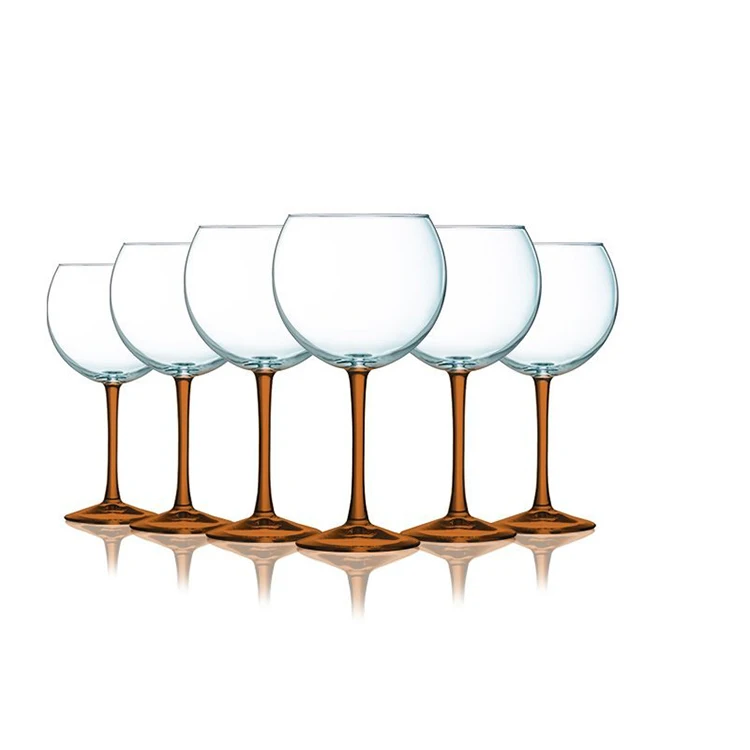 Hot Selling 20 oz Gin Goblets Colored Stem Red Wine glass